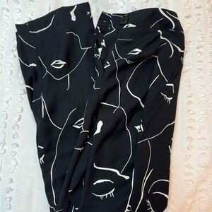 NWT Princess Polly Black and White Zavia Crop Face Pants